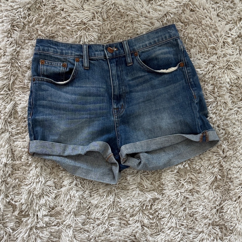 Madewell Blue Denim Rolled Hem Jean Shorts Size 27